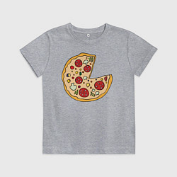 Футболка хлопковая детская Пицца парная, цвет: меланж