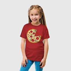 Футболка хлопковая детская Пицца парная, цвет: красный — фото 2