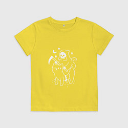 Футболка хлопковая детская Cat Got Your Soul, цвет: желтый