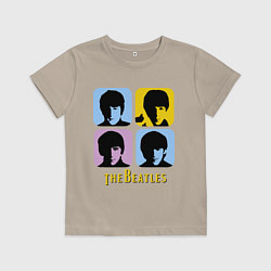 Футболка хлопковая детская The Beatles: pop-art, цвет: миндальный