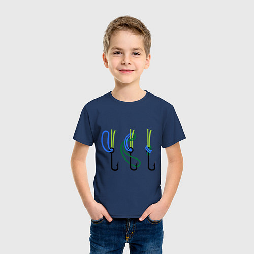 Детская футболка Рыболовный узел / Тёмно-синий – фото 3