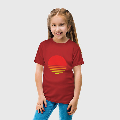 Детская футболка Ретро закат / Красный – фото 4