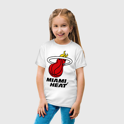 Детская футболка Miami Heat-logo / Белый – фото 4