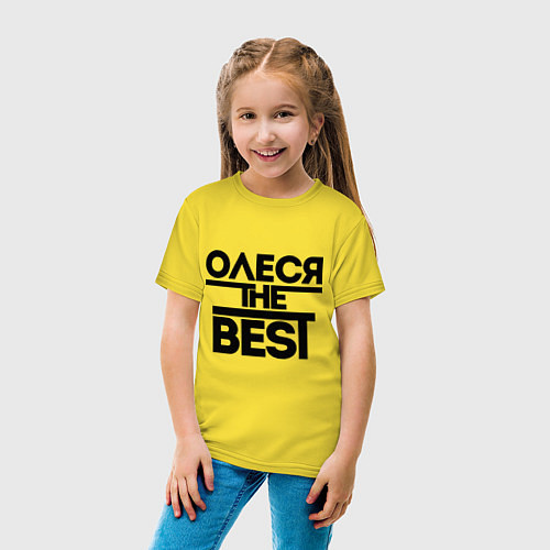 Детская футболка Олеся the best / Желтый – фото 4