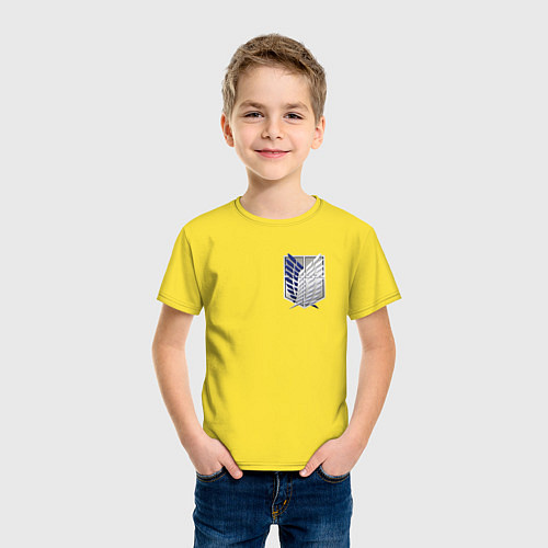 Детская футболка Атака титанов - разведотряд / Желтый – фото 3