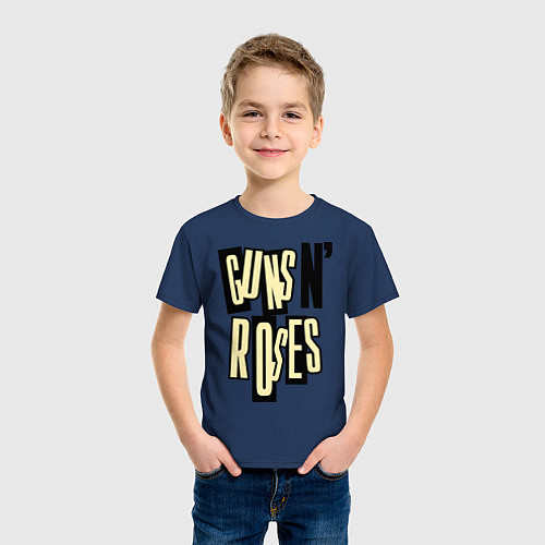Детская футболка Guns n Roses: cream / Тёмно-синий – фото 3