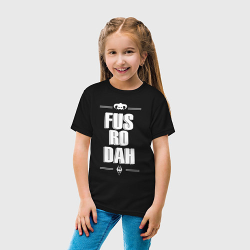 Детская футболка TES: FUS RO DAH / Черный – фото 4