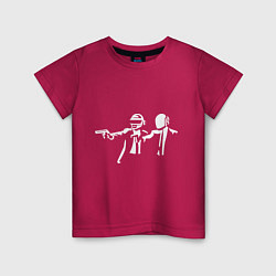Футболка хлопковая детская Daft Punk, цвет: маджента