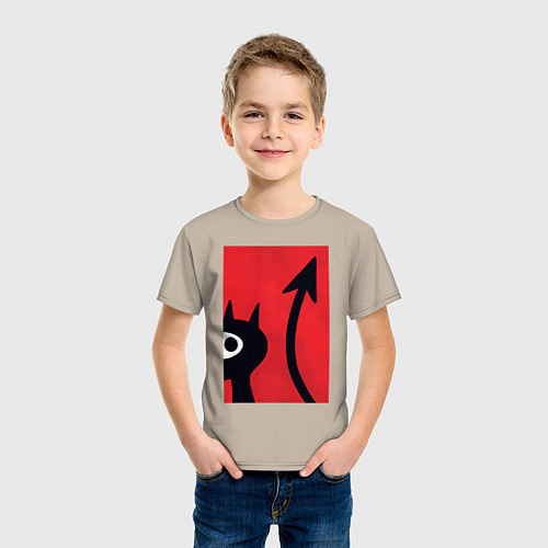 Детская футболка Дьявольская Люси / Миндальный – фото 3