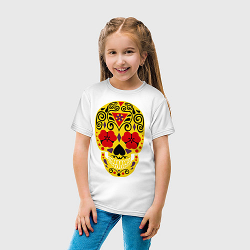 Детская футболка Flower Skull / Белый – фото 4
