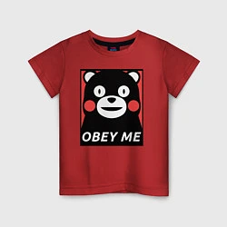 Футболка хлопковая детская Kumamon: Obey Me, цвет: красный