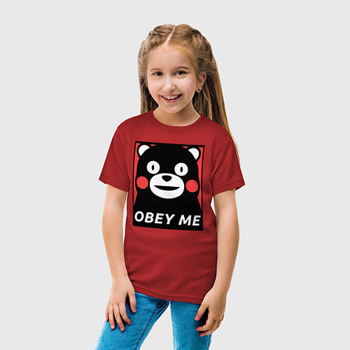 Детская футболка Kumamon: Obey Me / Красный – фото 4
