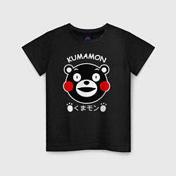 Футболка хлопковая детская Kumamon, цвет: черный