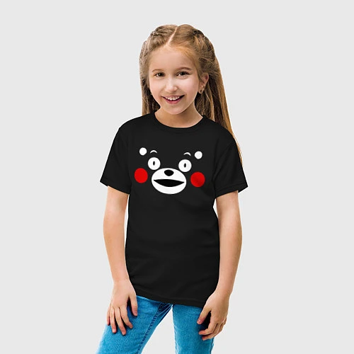 Детская футболка Kumamon Face / Черный – фото 4