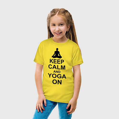 Детская футболка Keep Calm & Yoga On / Желтый – фото 4