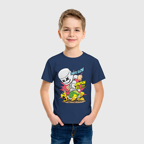 Детская футболка Marshmello: I hate slow / Тёмно-синий – фото 3