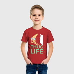 Футболка хлопковая детская Zoidberg: Thug Life, цвет: красный — фото 2