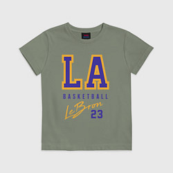 Футболка хлопковая детская Lebron 23: Los Angeles, цвет: авокадо