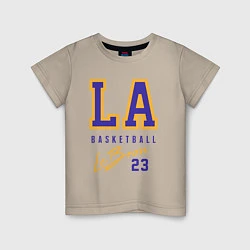 Футболка хлопковая детская Lebron 23: Los Angeles, цвет: миндальный