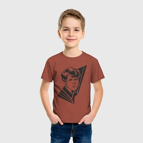 Детская футболка Юный Есенин / Кирпичный – фото 3