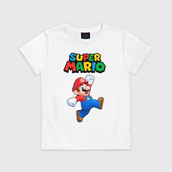 Футболка хлопковая детская Super Mario, цвет: белый
