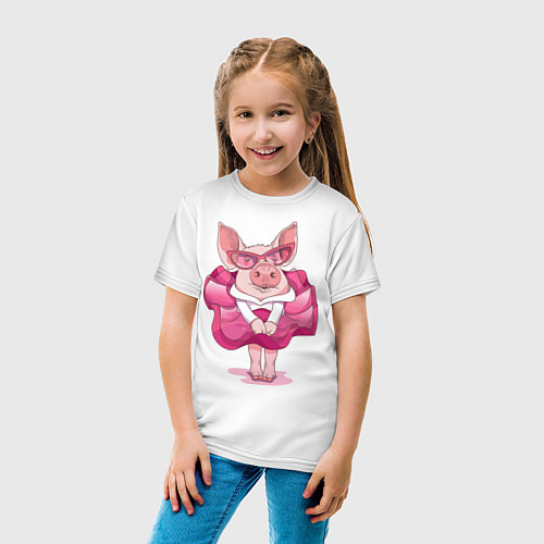 Детская футболка Мисс Свинка / Белый – фото 4