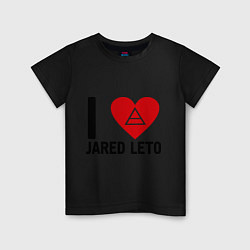 Футболка хлопковая детская I love Jared Leto, цвет: черный