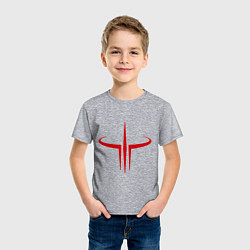 Футболка хлопковая детская Quake logo, цвет: меланж — фото 2
