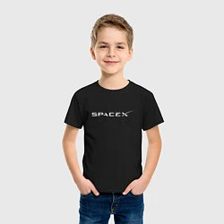 Футболка хлопковая детская SpaceX, цвет: черный — фото 2