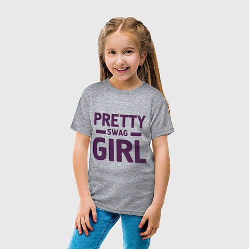 Детская футболка Pretty SWAG Girl / Меланж – фото 4