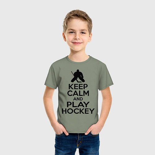 Детская футболка Keep Calm & Play Hockey / Авокадо – фото 3
