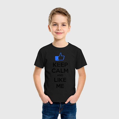 Детская футболка Keep Calm & Like Me / Черный – фото 3