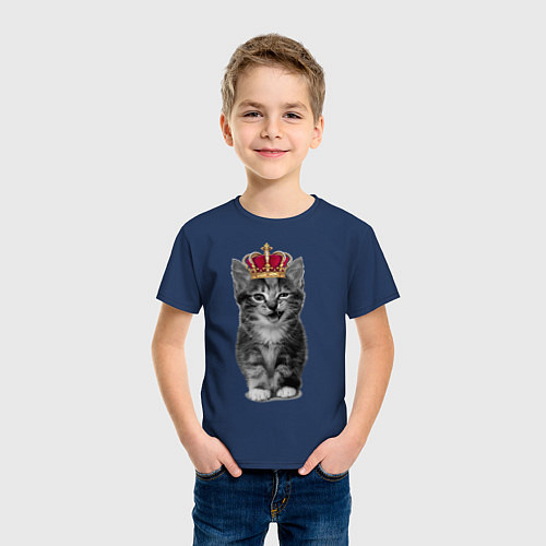 Детская футболка Meow kitten / Тёмно-синий – фото 3