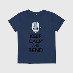 Футболка хлопковая детская Keep Calm & Bend, цвет: тёмно-синий