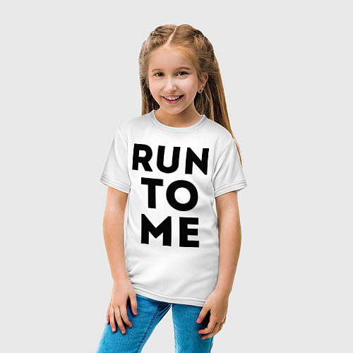 Детская футболка Run to me / Белый – фото 4