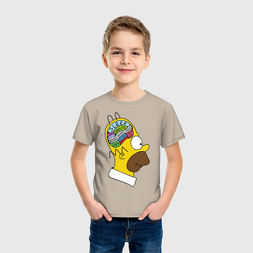 Детская футболка Мозг Гомера / Миндальный – фото 3