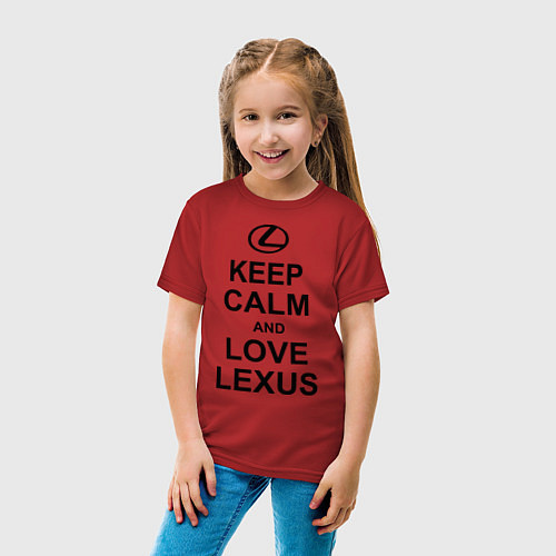 Детская футболка Keep Calm & Love Lexus / Красный – фото 4