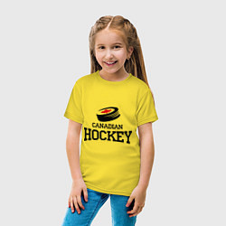 Футболка хлопковая детская Canadian hockey, цвет: желтый — фото 2