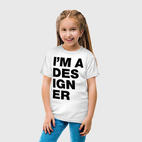 Детская футболка I am a designer / Белый – фото 4