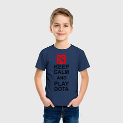 Футболка хлопковая детская Keep Calm & Play Dota, цвет: тёмно-синий — фото 2