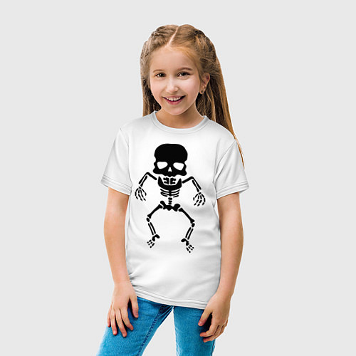 Детская футболка Маленький скелет / Белый – фото 4