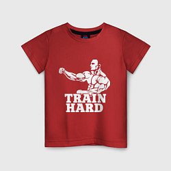 Футболка хлопковая детская Train hard, цвет: красный