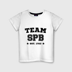 Футболка хлопковая детская Team SPB est. 1703, цвет: белый