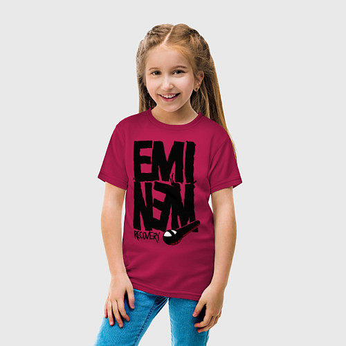 Детская футболка Eminem recovery / Маджента – фото 4