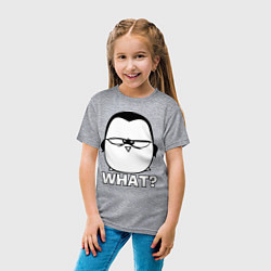 Футболка хлопковая детская What?, цвет: меланж — фото 2