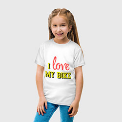 Футболка хлопковая детская I love my bike, цвет: белый — фото 2