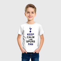 Футболка хлопковая детская Keep Calm & Spurs fan, цвет: белый — фото 2