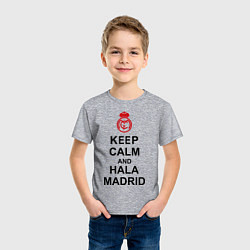 Футболка хлопковая детская Keep Calm & Hala Madrid, цвет: меланж — фото 2