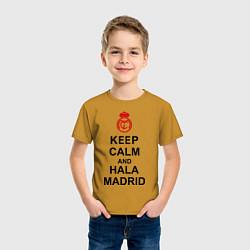 Футболка хлопковая детская Keep Calm & Hala Madrid, цвет: горчичный — фото 2