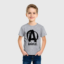 Футболка хлопковая детская Animal Logo, цвет: меланж — фото 2